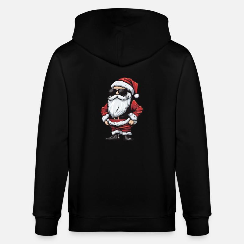 Weihnachtsmann Cool Santa Comic - Stanley/Stella Unisex Bio-Kapuzenjacke CULTIVATOR  - Schwarz
