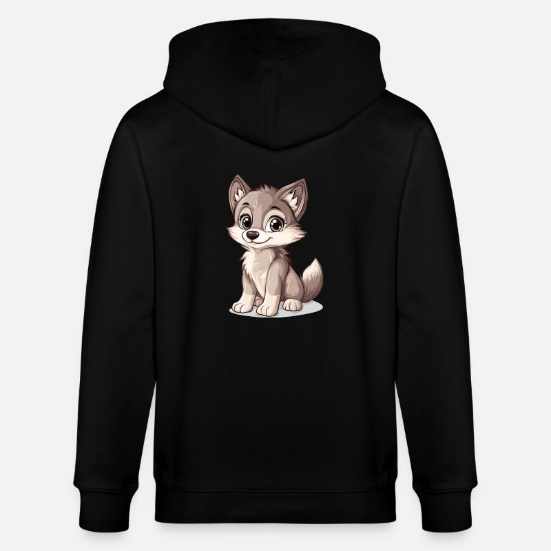 petit loup mignon - Veste à capuche bio CULTIVATOR Stanley/Stella Unisexe - noir