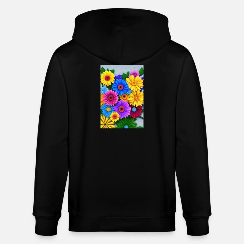 Fleurs multi - Veste à capuche bio CULTIVATOR Stanley/Stella Unisexe - noir