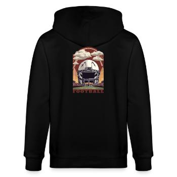 Football Helm - Stanley/Stella Unisex Bio-Kapuzenjacke CULTIVATOR  - Schwarz - Hinten - Anna (173cm)