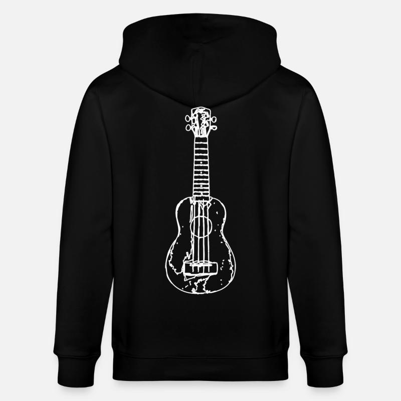Dessin de ukulélé - Veste à capuche bio CULTIVATOR Stanley/Stella Unisexe - noir
