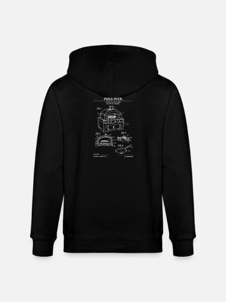 Pizza Oven Patent Blueprint - Stanley/Stella CULTIVATOR Unisex Organic Hooded Jacket - black