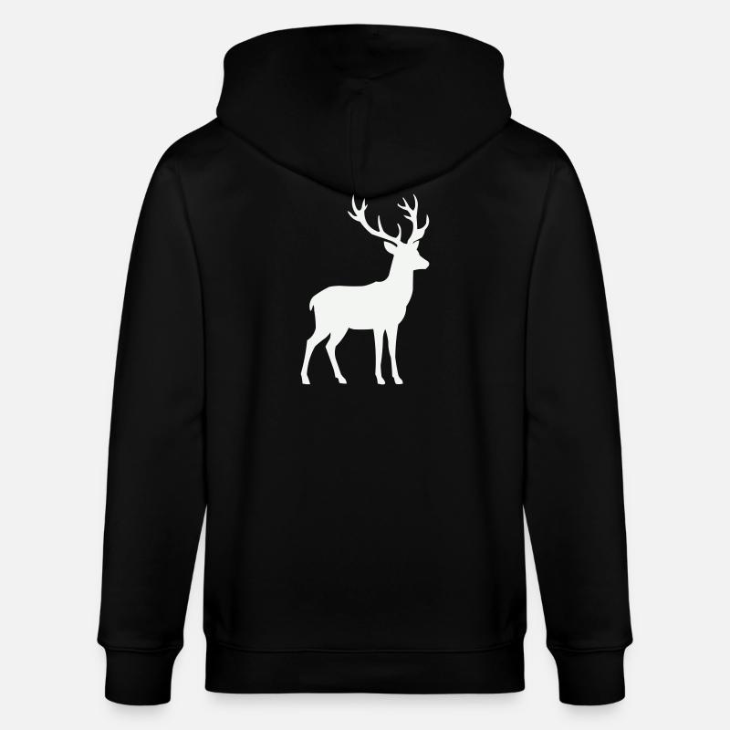Hirsch Silhouette - Stanley/Stella Unisex Bio-Kapuzenjacke CULTIVATOR  - Schwarz