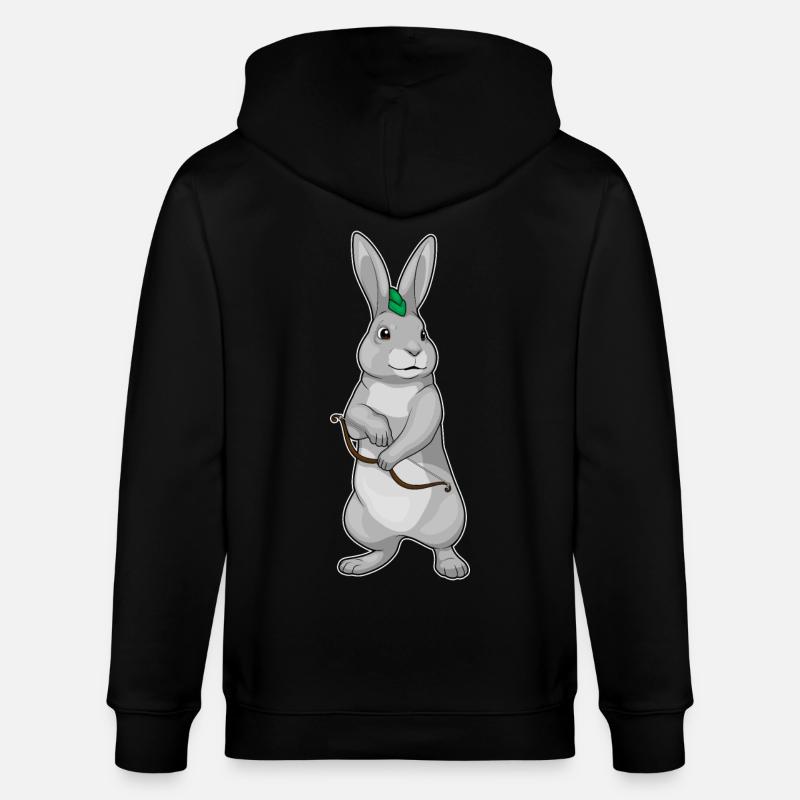 Hase Bogenschütze Bogen - Stanley/Stella Unisex Bio-Kapuzenjacke CULTIVATOR  - Schwarz