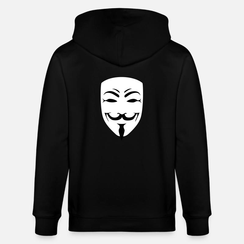 anonymous happy mask internet hack - Stanley/Stella CULTIVATOR  Unisex Organic Hooded Jacket - black