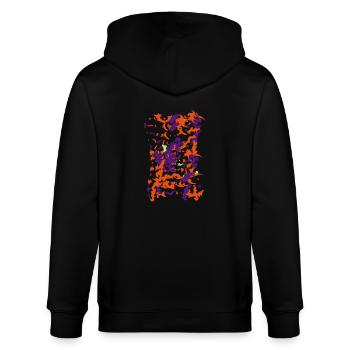 abstrakte Arbeit - Stanley/Stella Unisex Bio-Kapuzenjacke CULTIVATOR  - Schwarz - Hinten - Anna (173cm)