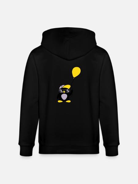 Balloon cool penguin cap - Stanley/Stella CULTIVATOR  Unisex Organic Hooded Jacket - black
