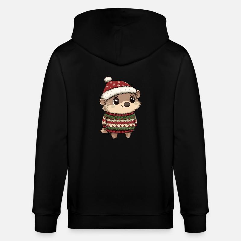 Noël hérisson - Veste à capuche bio CULTIVATOR Stanley/Stella Unisexe - noir