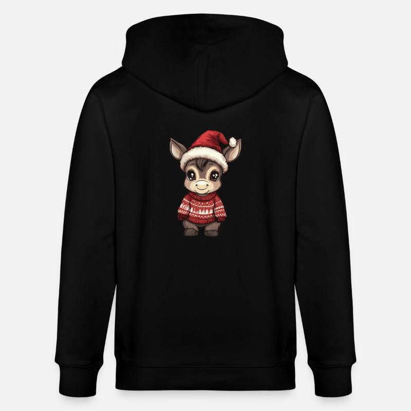 Noël à dos d’âne - Veste à capuche bio CULTIVATOR Stanley/Stella Unisexe - noir
