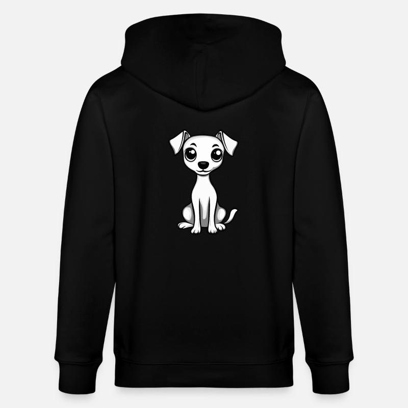 Whippet Dog Comic Cute - Stanley/Stella CULTIVATOR Unisex Organic Hooded Jacket - black