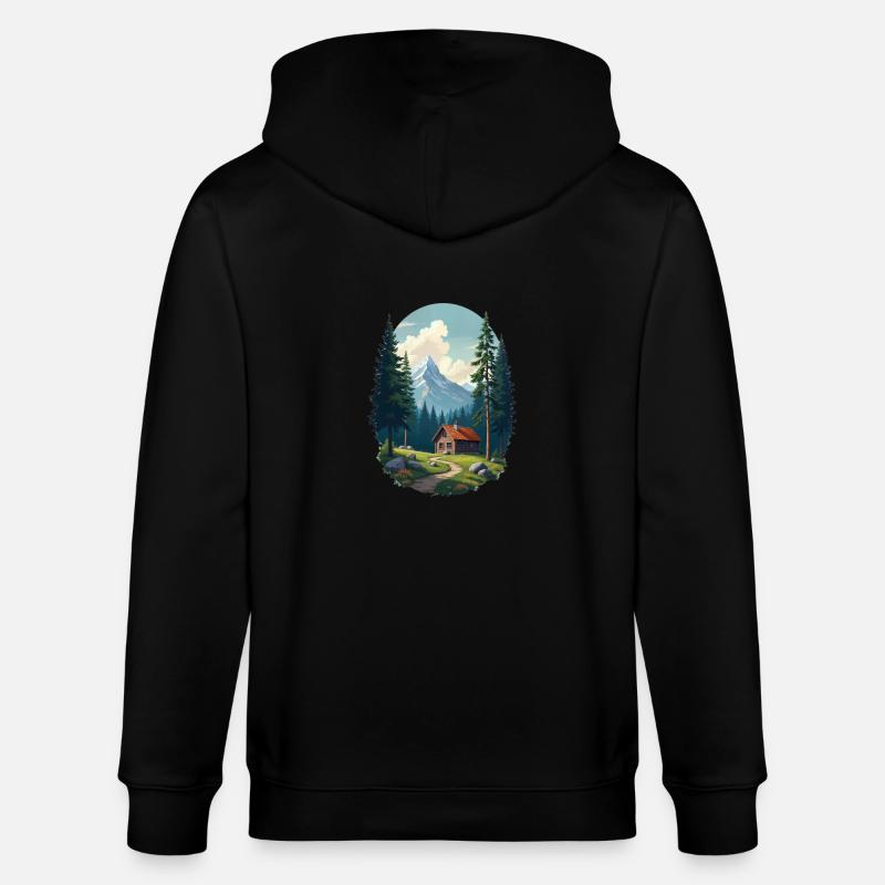 Cabane pixélisée dans les bois - Veste à capuche bio CULTIVATOR Stanley/Stella Unisexe - noir