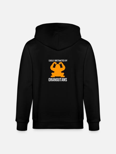 Orangutan - Stanley/Stella CULTIVATOR  Unisex Organic Hooded Jacket - black