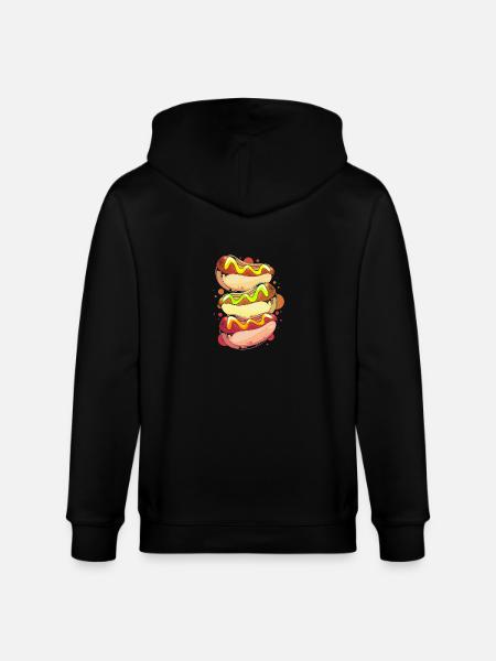 Hot Dog Snack - Stanley/Stella CULTIVATOR Unisex Organic Hooded Jacket - black
