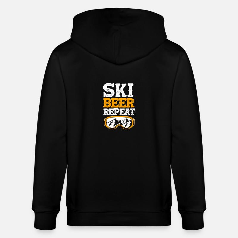 Ski Skiurlaub - Stanley/Stella Unisex Bio-Kapuzenjacke CULTIVATOR  - Schwarz