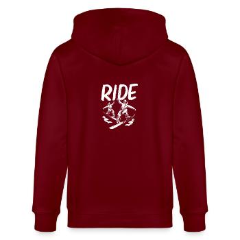 Snowboard Snowboard Vacances snowboard Snowboarders - Veste à capuche bio CULTIVATOR Stanley/Stella Unisexe - bordeaux - Dos - Anna (173cm)