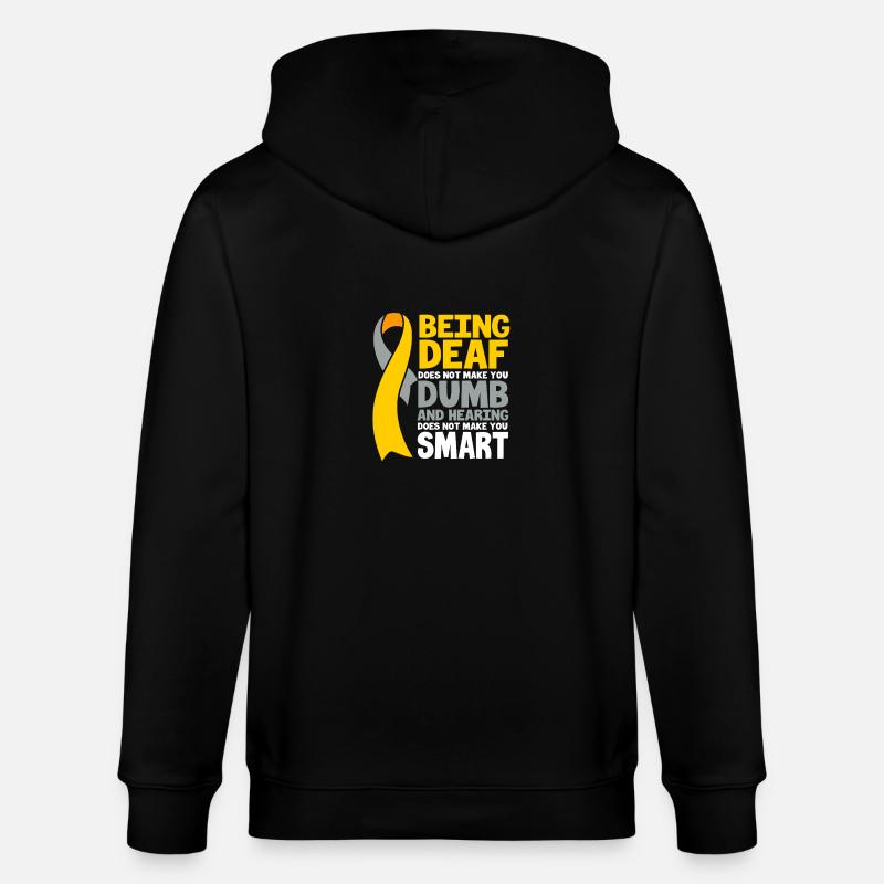 Taub Taubheit Deaf Gebärdensprache - Stanley/Stella Unisex Bio-Kapuzenjacke CULTIVATOR  - Schwarz