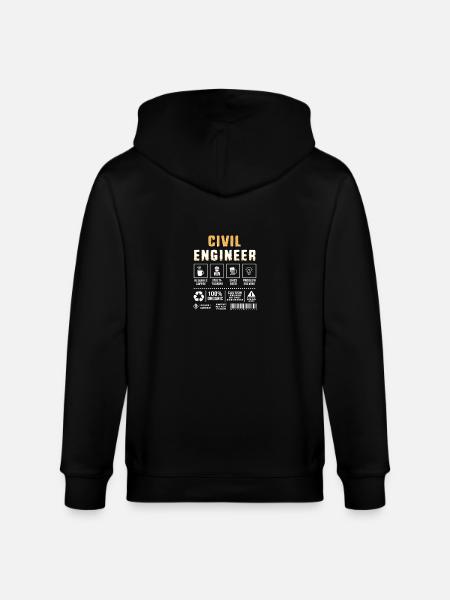 Civilingenjör, Byggarbetsplats, Byggarbetare - Ekologisk luvjacka CULTIVATOR unisex från Stanley/Stella - svart