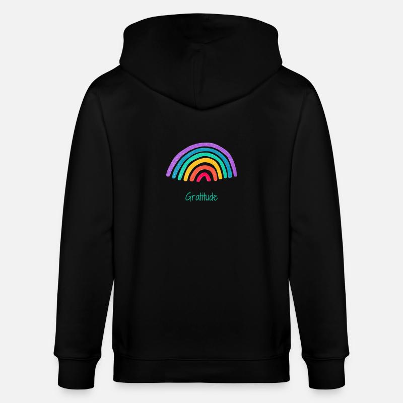 Dankbarkeit Regenbogen - Stanley/Stella Unisex Bio-Kapuzenjacke CULTIVATOR  - Schwarz