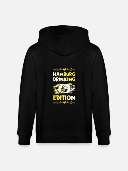 Hamburg Drinking Spruch - Stanley/Stella Unisex Bio-Kapuzenjacke CULTIVATOR - Schwarz
