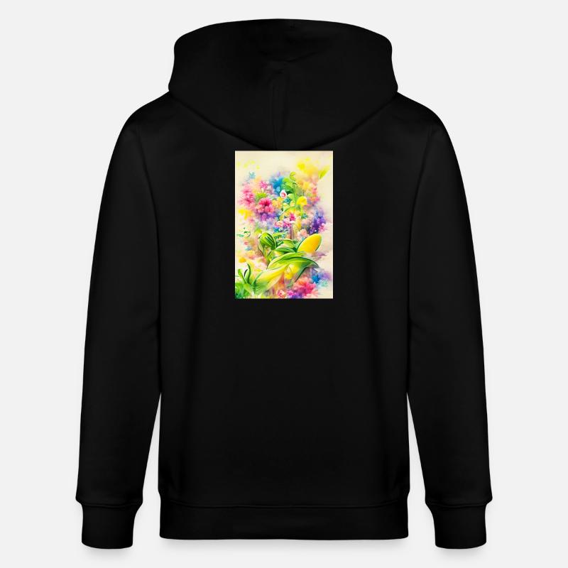 Art floral - Veste à capuche bio CULTIVATOR Stanley/Stella Unisexe - noir