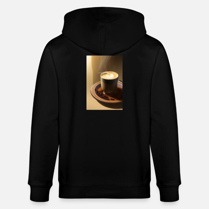 Kaffee, Kaffeebohnen - Stanley/Stella Unisex Bio-Kapuzenjacke CULTIVATOR  - Schwarz
