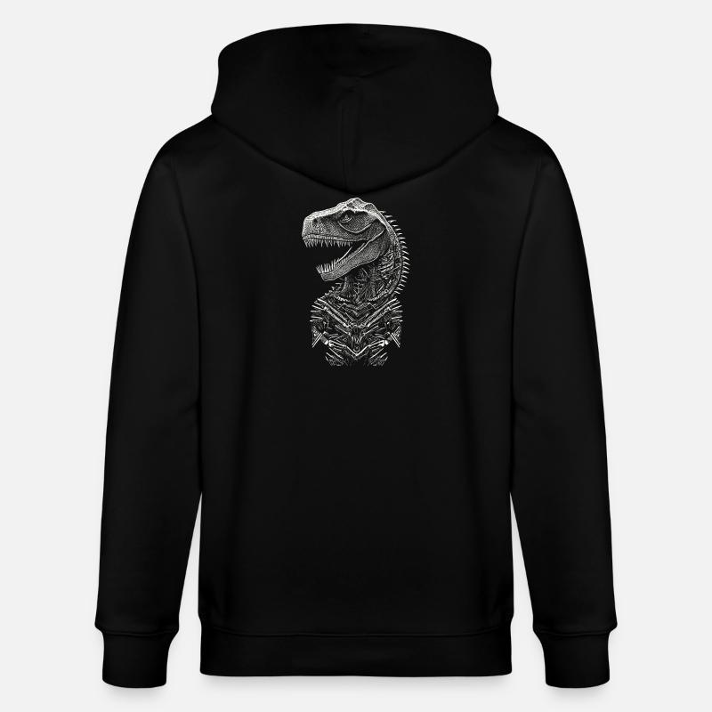 Porträt eines T-Rex-Dinosauriers - Stanley/Stella Unisex Bio-Kapuzenjacke CULTIVATOR - Schwarz