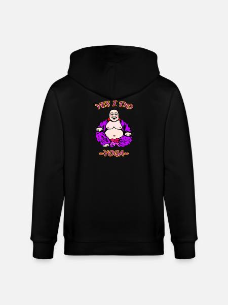Humorous Yoga Illustration - Stanley/Stella CULTIVATOR Unisex Organic Hooded Jacket - black