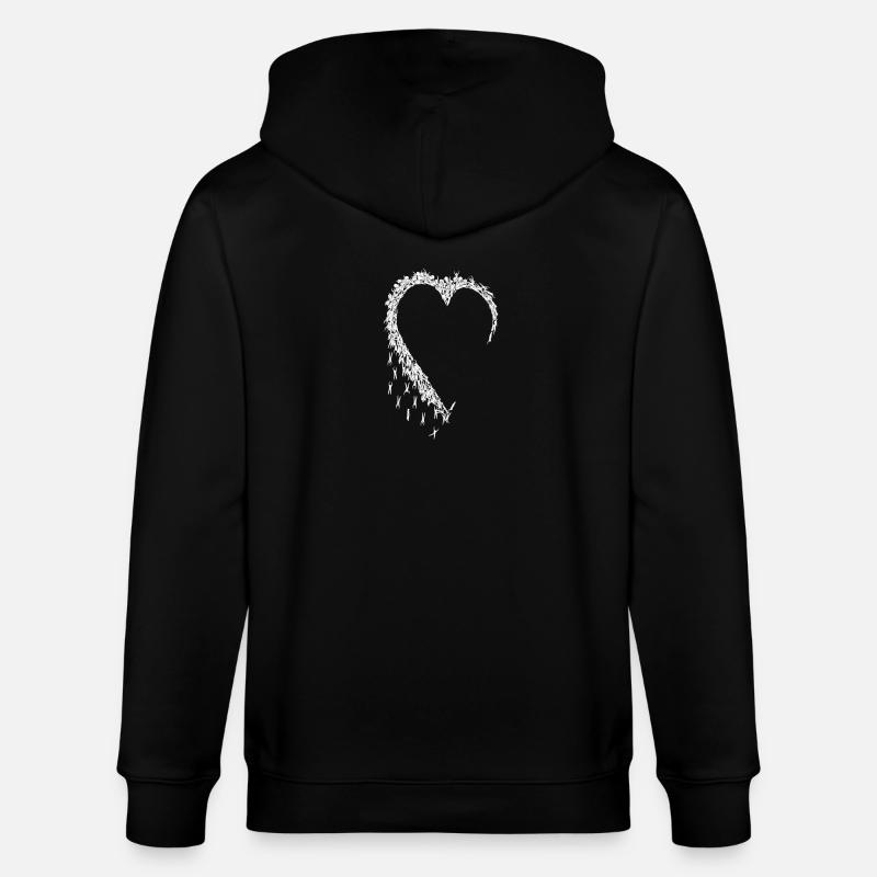 Cœur de ciseaux couture - Veste à capuche bio CULTIVATOR Stanley/Stella Unisexe - noir