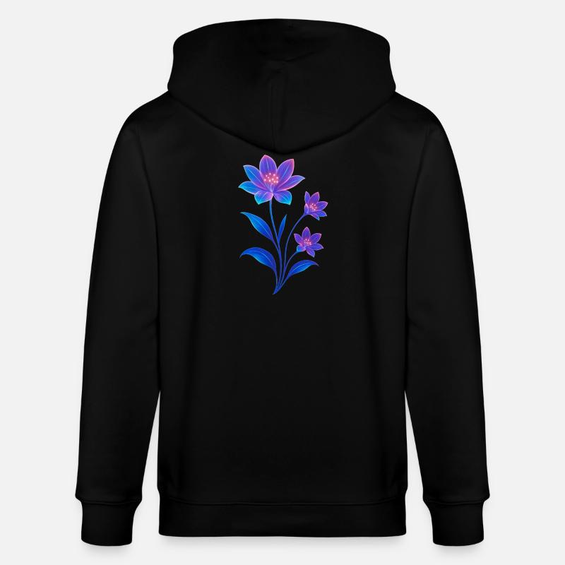 Conception de fleur cosmique luminescente - Veste à capuche bio CULTIVATOR Stanley/Stella Unisexe - noir