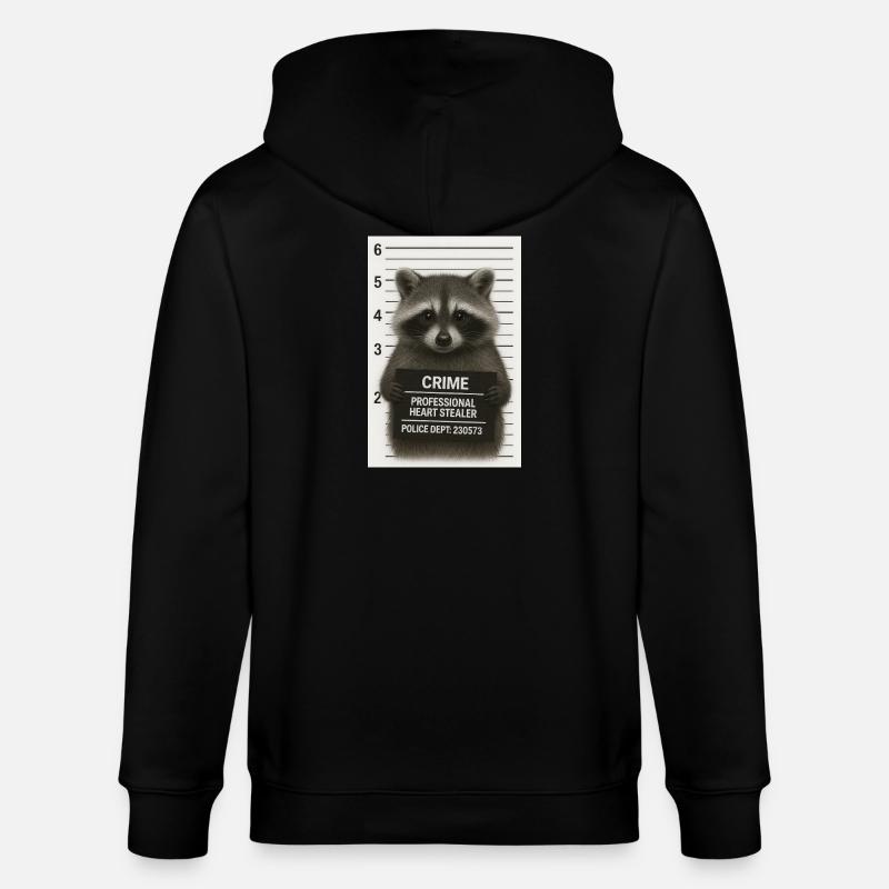 Waschbär – Herzklau mit System - Stanley/Stella Unisex Bio-Kapuzenjacke CULTIVATOR - Schwarz
