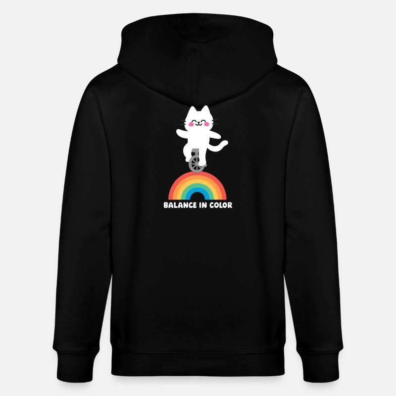 Balances pour chat Arc-en-ciel - Veste à capuche bio CULTIVATOR Stanley/Stella Unisexe - noir