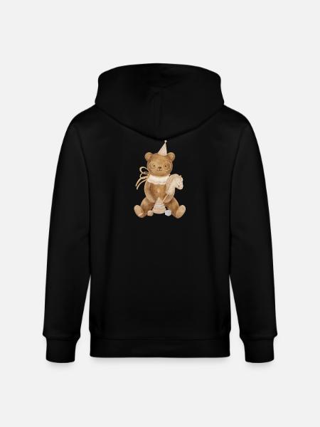 Teddy Bear Birthday Party - Stanley/Stella CULTIVATOR  Unisex Organic Hooded Jacket - black
