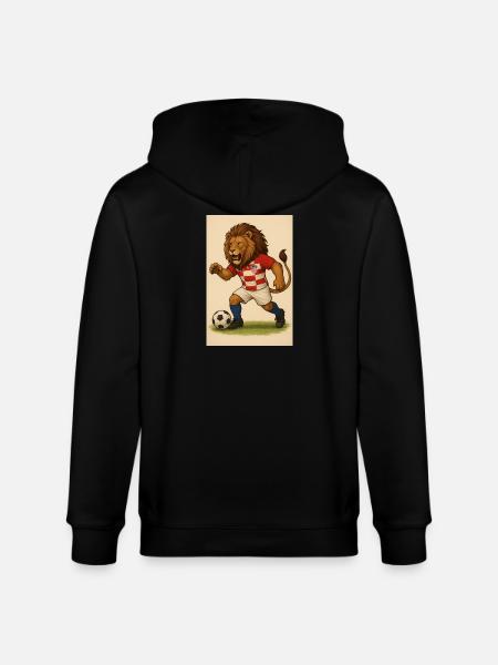 Lion in Croatia Football Jersey - Stanley/Stella CULTIVATOR Unisex Organic Hooded Jacket - black