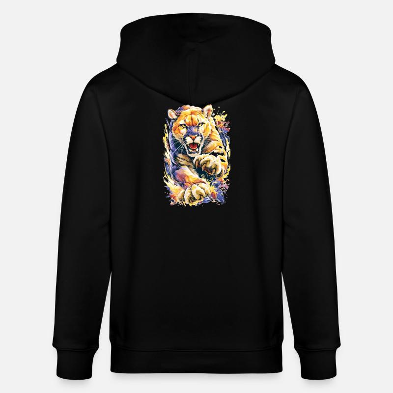 Chat sauvage - Veste à capuche bio CULTIVATOR Stanley/Stella Unisexe - noir