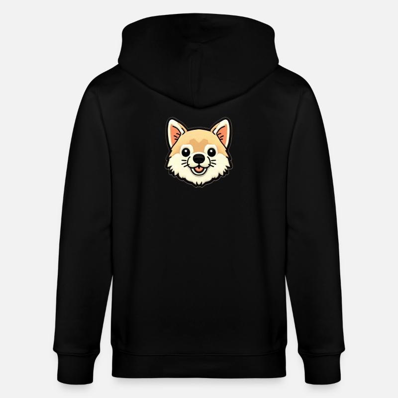 Kuscheliger Corgi Patch - Stanley/Stella Unisex Bio-Kapuzenjacke CULTIVATOR  - Schwarz