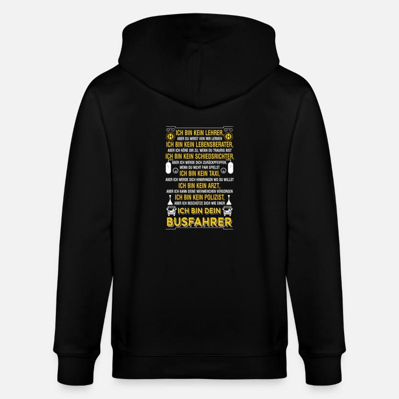 Ich bin dein Busfahrer - Stanley/Stella Unisex Bio-Kapuzenjacke CULTIVATOR  - Schwarz