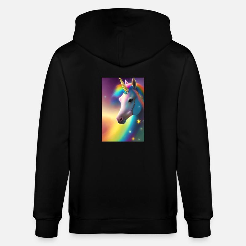 Einhorn - Stanley/Stella Unisex Bio-Kapuzenjacke CULTIVATOR  - Schwarz