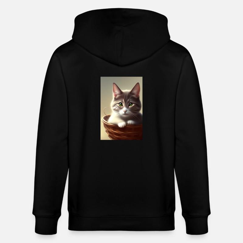 Mignon bébé chat - Veste à capuche bio CULTIVATOR Stanley/Stella Unisexe - noir