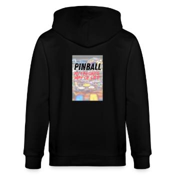 Pinball my favorite way of life Poster - Stanley/Stella Unisex Bio-Kapuzenjacke CULTIVATOR  - Schwarz - Hinten - Anna (173cm)