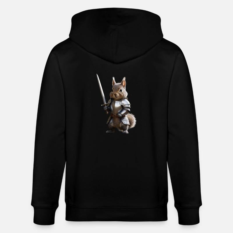 écureuil chevalier épée 1 - Veste à capuche bio CULTIVATOR Stanley/Stella Unisexe - noir