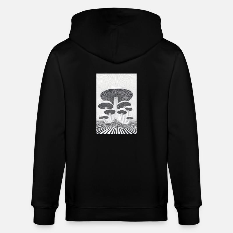 Forêt de champignons optiques - Veste à capuche bio CULTIVATOR Stanley/Stella Unisexe - noir