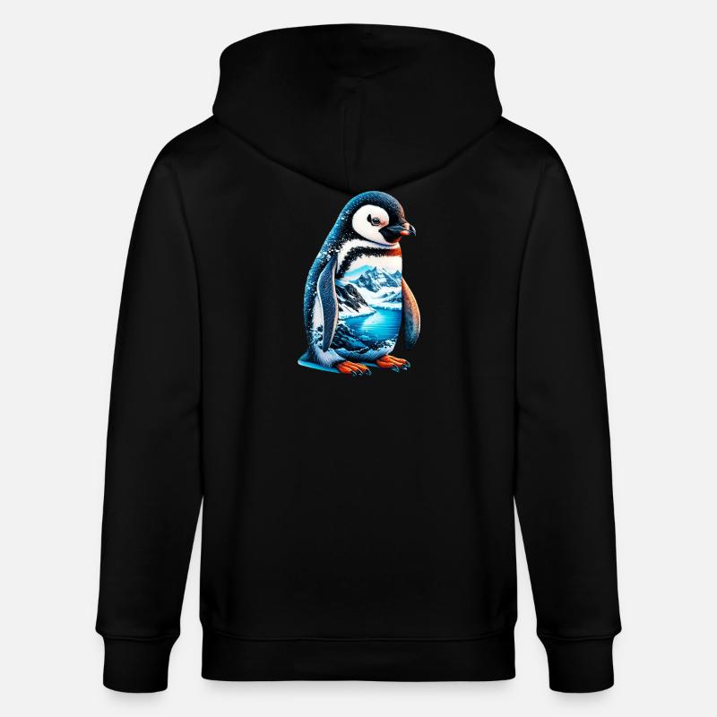 Pinguin - Stanley/Stella Unisex Bio-Kapuzenjacke CULTIVATOR  - Schwarz