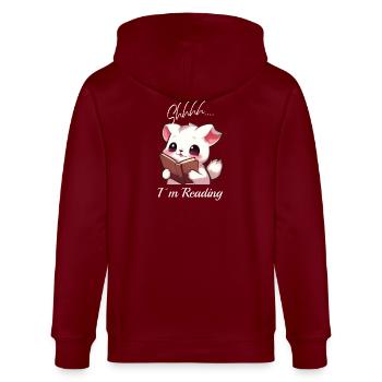 Chat avec livre - Veste à capuche bio CULTIVATOR Stanley/Stella Unisexe - bordeaux - Dos - Anna (173cm)