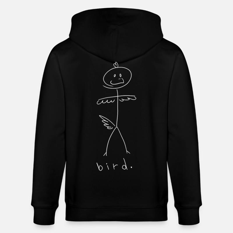 Oiseau. (lignes blanches) (par Leni Riosa) - Veste à capuche bio CULTIVATOR Stanley/Stella Unisexe - noir