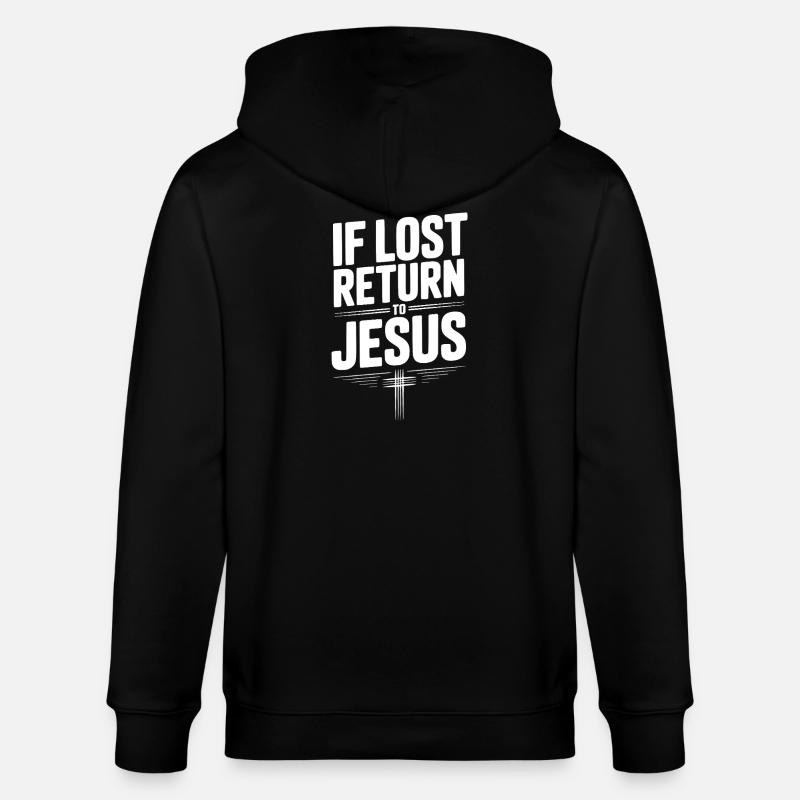 Si perdu, retournez à Jésus - Veste à capuche bio CULTIVATOR Stanley/Stella Unisexe - noir
