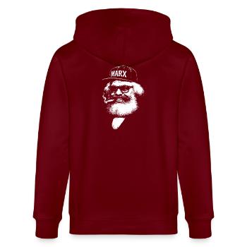 Karl Marx Icône pop - Veste à capuche bio CULTIVATOR Stanley/Stella Unisexe - bordeaux - Dos - Anna (173cm)