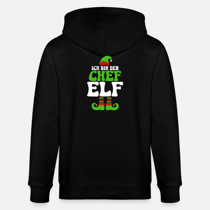 Ich bin der Chef Elf - Stanley/Stella Unisex Bio-Kapuzenjacke CULTIVATOR  - Schwarz