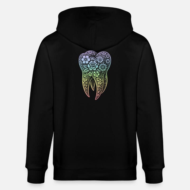 Fleurs dentées en dégradé - Veste à capuche bio CULTIVATOR Stanley/Stella Unisexe - noir