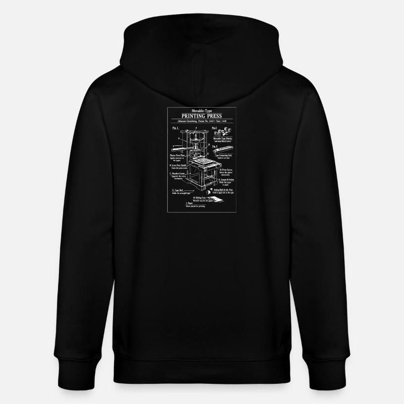 Plan d’impression classique - Veste à capuche bio CULTIVATOR Stanley/Stella Unisexe - noir