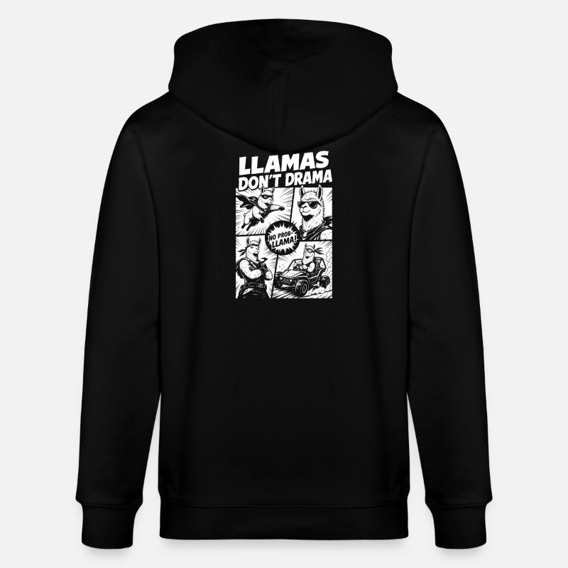 Llama Mode Action Comic - Stanley/Stella Unisex Bio-Kapuzenjacke CULTIVATOR  - Schwarz